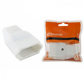 Кабельная розетка 2П 10А 250B (под евровилку CEE 7 16) с з ш прямой вывод кабеля белая TDM