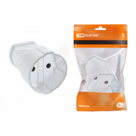 Кабельная розетка 2П б з 10А 250B белая TDM