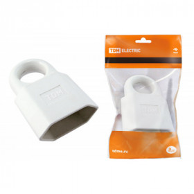 Кабельная розетка 2П 10А 250B (под евровилку CEE 7 16) с з ш с кольцом белая TDM