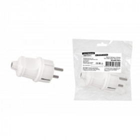 Вилка прямая с з белая 16А 250В серии "Народная"