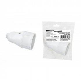 Кабельная розетка 2П б з белая 10А 250B серии "Народная"