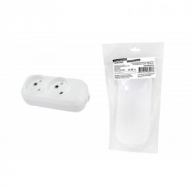 Колодка розеточная 2 гнезда 2П б з 10А 250В белая серии "Народная"