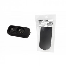 Колодка розеточная 2 гнезда 2П б з 10А 250В черная серии "Народная"