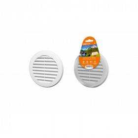 Решетка круглая с москитной сеткой. с фланцем d100. внеш. D136. бел. TDM