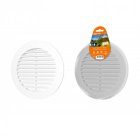 Решетка круглая с москитной сеткой. с фланцем d150. внеш. D200. бел. TDM