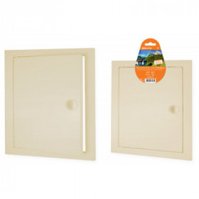 Люк ревизионный с ручкой 300х300. слоновая кость TDM