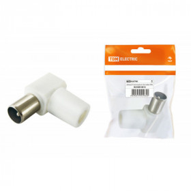 Штекер TV антенный угл. белый без пайки. инд. упаковка TDM