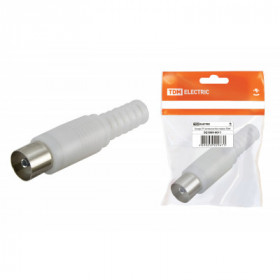 Гнездо TV антенное пласт. без пайки белое. инд. упаковка TDM