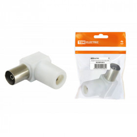 Гнездо TV антенное угл. белое без пайки. инд. упаковка TDM