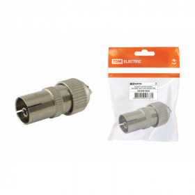 Гнездо TV антенное металл без пайки "орех". инд. упаковка TDM