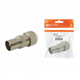 Штекер TV антенный металл без пайки "орех". инд. упаковка TDM