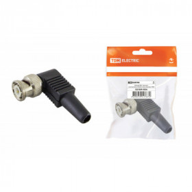 Штекер BNC под винт с колпачком угловой. инд. упаковка TDM