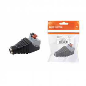 Разъём питания гнездо 2.1х5.5 с быстрозажимной колодкой. инд. упаковка TDM