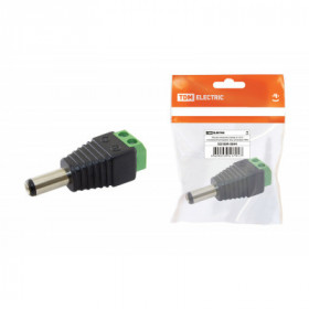 Разъём питания штекер 2.1х5.5 с клеммной колодкой. инд. упаковка TDM