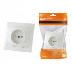 Розетка 2П с защ. шт. 10А 250В белая "Таймыр" TDM