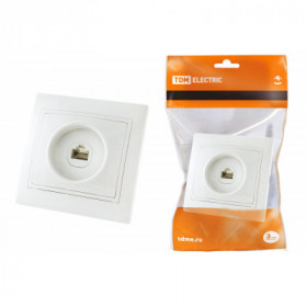 Розетка телефонная RJ11 белая "Таймыр" TDM