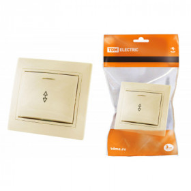 Выключатель на 2 направления 1 кл. с подсветкой 10А сл. кость "Таймыр" TDM