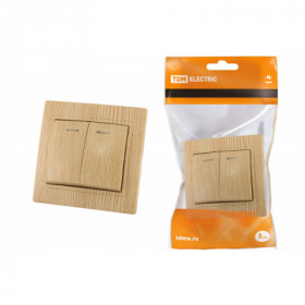 Выключатель 2 кл. с подсветкой 10А "ЭКО" (сосна) "Таймыр" TDM