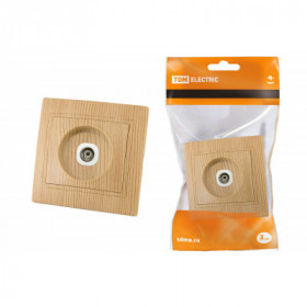 Розетка телевизионная простая (0-2400МГц. "мама") "ЭКО" (сосна) "Таймыр" TDM