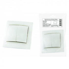 Выключатель 2 кл. 10А белый "Таймыр" (пром. упак.. бакелит. основание) TDM