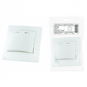 Выключатель 2 кл. с подсветкой 10А белый "Таймыр" (пром. упак.. бакелит. основание) TDM