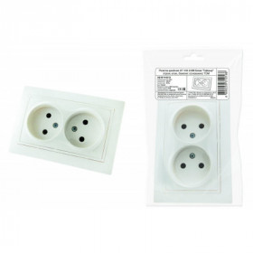 Розетка двойная 2П 10А 250В белая "Таймыр" (пром. упак.. бакелит. основание) TDM