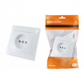Розетка 2П 10А 250В с защ. шт. белая "Лама" TDM