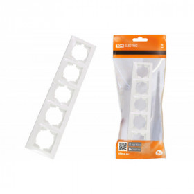 Рамка 5-ти постовая горизонтальная белая "Лама" TDM