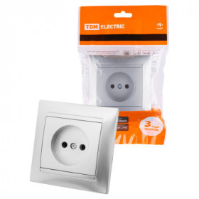 Розетка 2П 10А 250В серебр. металлик "Лама" TDM