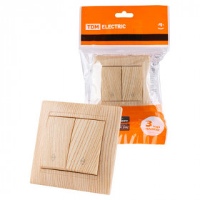 Выключатель на 2 направления 2 кл. 10А сосна "Лама" TDM