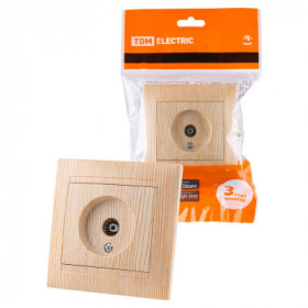 Розетка телевизионная простая (0-2400МГц. "мама") сосна "Лама" TDM