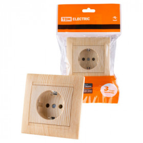 Розетка 2П+З 16А 250В сосна "Лама" TDM