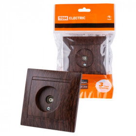 Розетка телевизионная простая (0-2400МГц. "мама") венге "Лама" TDM