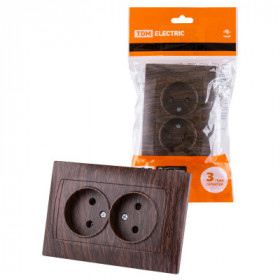 Розетка двойная 2П 10А 250В венге "Лама" TDM