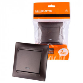 Выключатель 1 кл. с подсветкой 10А шоколад "Лама" TDM