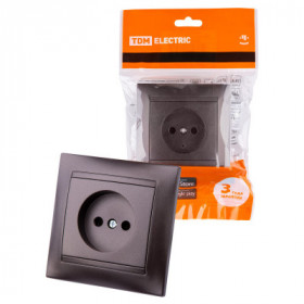 Розетка 2П 10А 250В шоколад "Лама" TDM