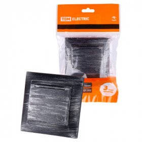 Розетка 2П+З 16А 250В IP44 с крышкой старинное серебро "Лама" TDM