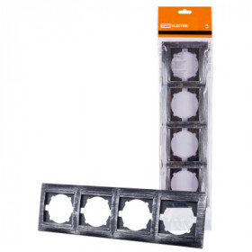 Рамка 4-х постовая горизонтальная старинное серебро "Лама" TDM