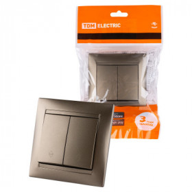 Выключатель на 2 направления 2 кл. 10А бронза "Лама" TDM