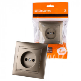 Розетка 2П 10А 250В с защ. шт. бронза "Лама" TDM