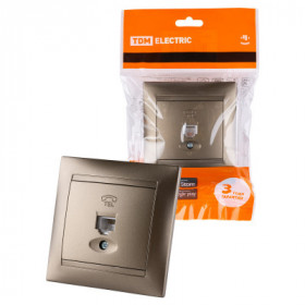 Розетка телефонная RJ11 бронза "Лама" TDM