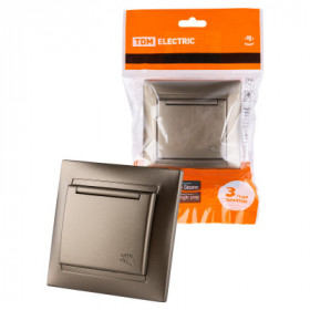 Розетка 2П+З 16А 250В IP44 с крышкой бронза "Лама" TDM