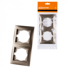 Рамка 2-х постовая вертикальная бронза "Лама" TDM