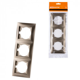 Рамка 3-х постовая вертикальная бронза "Лама" TDM