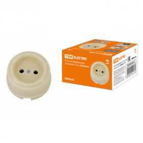 Розетка фарфоровая 2П 10А 250В сл. кость «Болонь» TDM