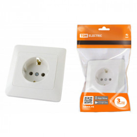 Розетка 2П+З 16А 250В белая "Ильмень" TDM