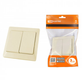 Выключатель 2 кл. 10А сл. кость "Ильмень" TDM