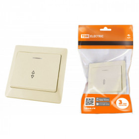 Выключатель 1 кл. на 2 направления с подсветкой 10А сл. кость "Ильмень" TDM