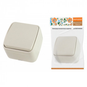 Выключатель 1-кл. открытой установки IP20 10А. сл. кость "Дача" Народная