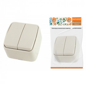 Выключатель 2-кл. открытой установки IP20 10А. сл. кость "Дача" Народная